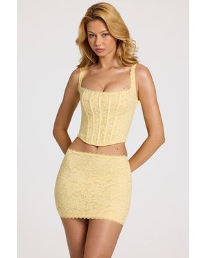 Oh Polly Lace Mini Skirt - Yellow