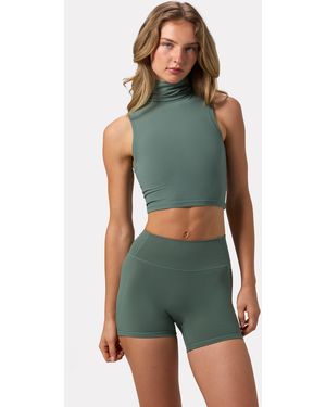 BO+TEE Soft Active Turtleneck Tank Top - Green