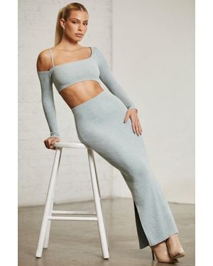 Oh Polly Low Rise Maxi Skirt - Green