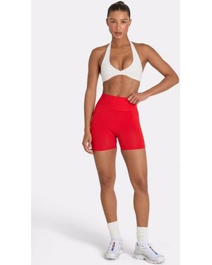 BO+TEE Define Luxe High-Waist Mini Shorts - Red