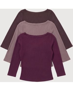 BO+TEE Buttercloud 3/4 Sleeve Top 3-Pack - Multicolour