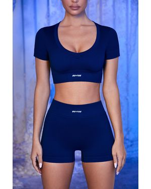 BO+TEE Ribbed Mini Shorts - Blue