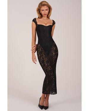 Oh Polly Sweetheart-Neck Maxi Dress - Black