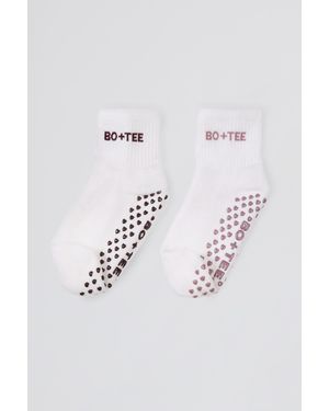 BO+TEE Pilates 2-Pack Socks Bundle - White