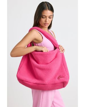 BO+TEE Oversized Fleece Tote Bag - Pink