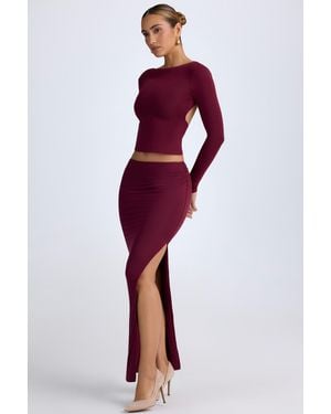 Oh Polly Modal Low-Rise Maxi Skirt - Red