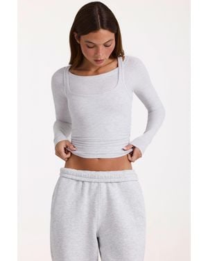 BO+TEE Buttercloud Layered Top - Grey