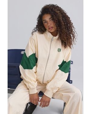 BO+TEE Oversized Colourblock Track Jacket - Natural
