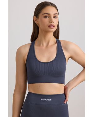 BO+TEE Flexirib Racerback Sports Bra - Blue