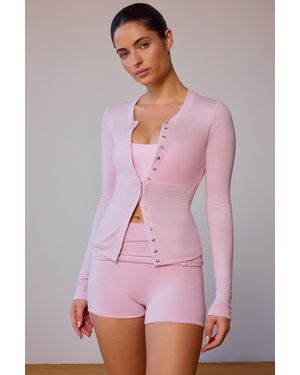BO+TEE Full-Length Cardigan - Pink