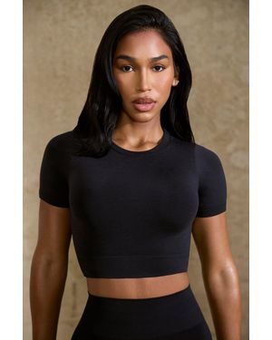 BO+TEE Define Luxe Baby Tee Crop Top - Black