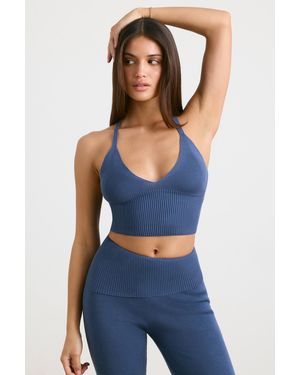BO+TEE Chunky Knit Tank Top - Blue
