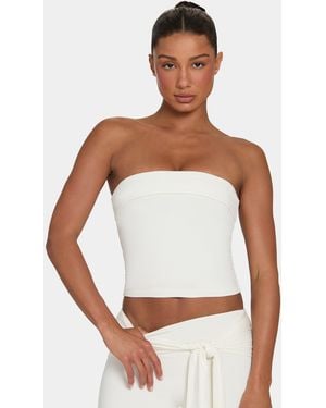 BO+TEE Buttercloud Slouchy Off-Shoulder Top - White