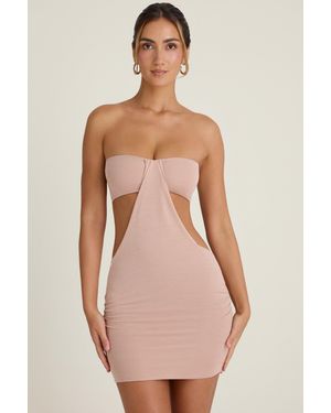 Oh Polly Bandeau Cut-Out Mini Dress - Pink