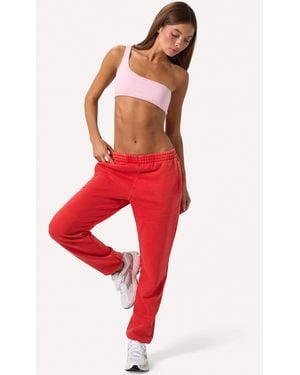 BO+TEE Brushed Jersey Oversized Joggers - Red