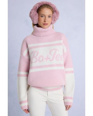BO+TEE Knit Turtleneck Oversized Jumper - Pink