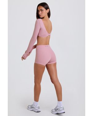 BO+TEE High-Waist Mini Shorts - Pink