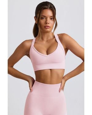 BO+TEE Super Sculpt Seamless Crossback Sports Bra - Pink