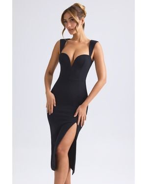 Oh Polly Sweetheart-Neck Midaxi Dress - Black