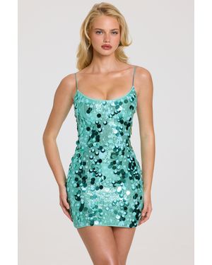 Oh Polly Embellished Mini Dress - Green