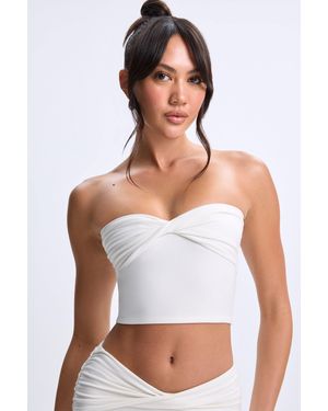 Oh Polly Modal Twist-Front Bandeau Top - White