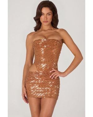 Oh Polly Embellished Cut-Out Mini Dress - Multicolour