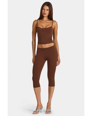 Oh Polly Modal Capri Leggings - Brown