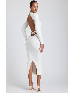 Oh Polly Modal Cross-Back Midaxi Dress - White