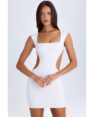 Oh Polly Cut-Out Lace-Up Mini Dress - White