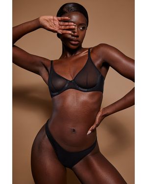Oh Polly Soft Mesh Thong - Brown