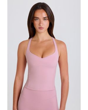 BO+TEE Crossback Longline Tank Top - Pink
