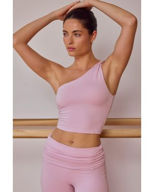 BO+TEE One-Shoulder Twisted Tank Top - Pink