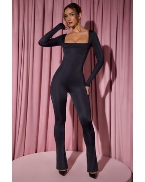 Oh Polly Slinky Jersey Cowl-Neck Jumpsuit - Pink