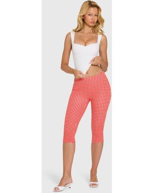 Oh Polly Modal Capri Leggings - Red