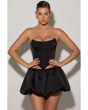 Oh Polly Bubble Hem Micro Mini Skirt - Black