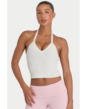 BO+TEE Buttercloud Crop Tank Top - White