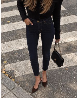 Oh Polly High-Rise Cropped Skinny Jeans - Blue