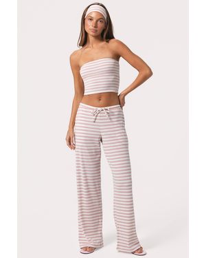BO+TEE Ribbed Jersey Low-Rise Trousers - Pink