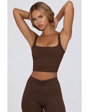 BO+TEE Cropped Tank Top - Brown