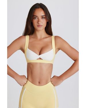BO+TEE Soft Active Twist-Front Sports Bra - Yellow