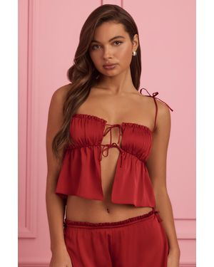 Oh Polly Tie-Front Camisole Top - Red