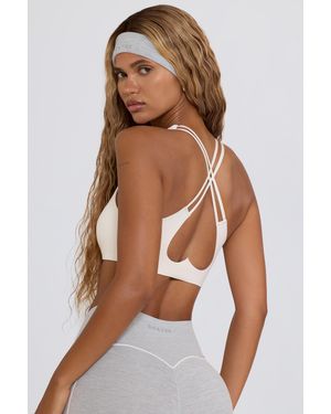BO+TEE Soft Active V-Neck Sports Bra - White
