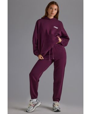 Bo&Tee Soft Cotton Jersey Relaxed Mid-Rise Joggers - Purple
