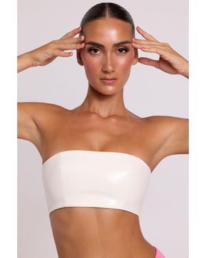 Oh Polly Vinyl Bandeau Bralette - White