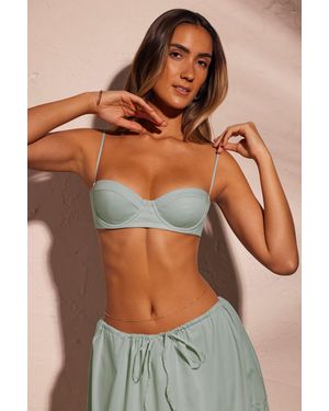 Oh Polly Lace Up Back Cropped Corset - Green