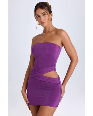 Oh Polly Cut-Out Bandeau Mini Dress - Purple