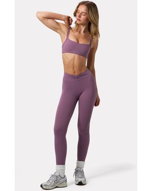 BO+TEE Soft Active Ruched Leggings - Purple