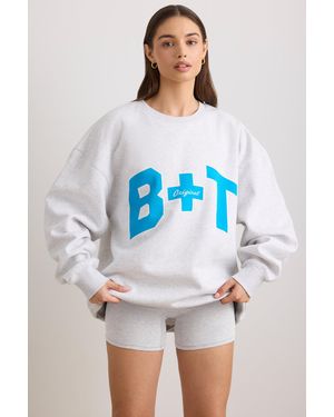BO+TEE Oversized Crew Neck Sweatshirt - Grey