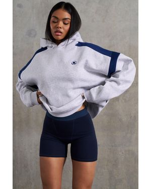 BO+TEE Cotton Fleece Oversized Hoodie - Blue