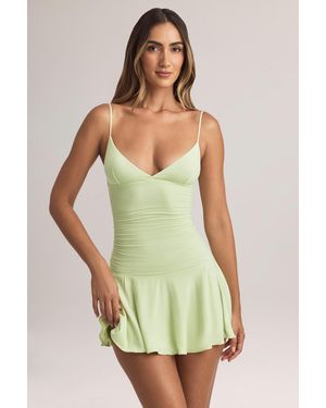 Oh Polly Modal Ruched A-Line Mini Dress - Green